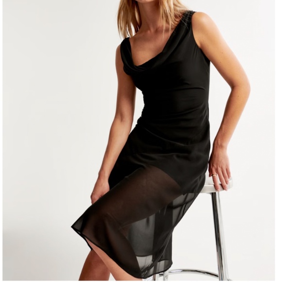 NWT Abercrombie & Fitch Cowl Neck Midi OR Maxi Dress - Picture 4 of 8